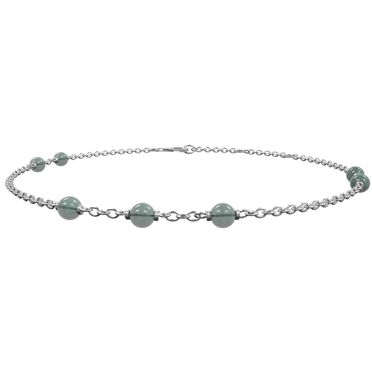 Nordahl Jewellery - SWEETS52 armbånd i sølv m. 7 grønne aventurin